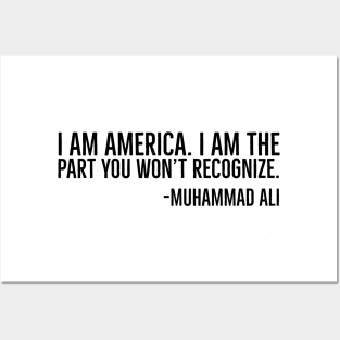 I Am America, Muhammad Ali, Black History Quote Posters and Art